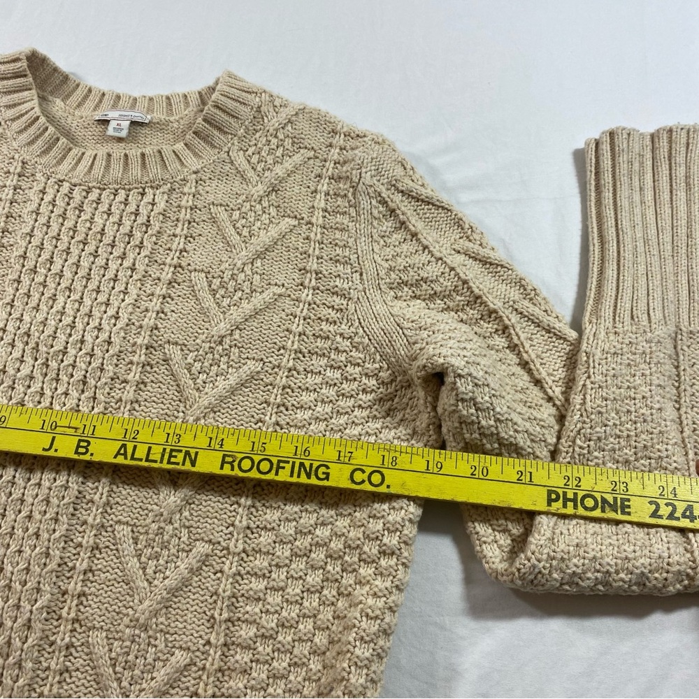Gap Sweater Beige Cable Knit Sweater Women’s X-Large Design& Crafted - Picture 5 of 8